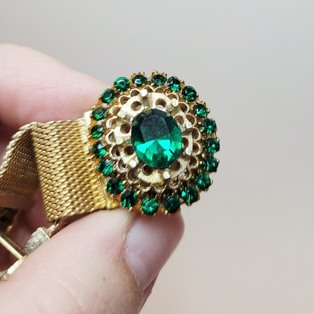 Beautiful Green 70s Dante Wrap Around Mesh Cufflinks